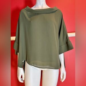 Mariagrazia Panizzi olive green draped blouse
